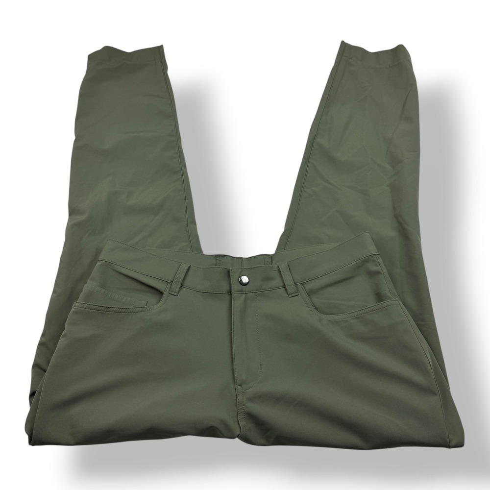 State & Liberty Mens Athletic Fit 5 Pocket Pant Olive Green 33x30 Stretch ED2242